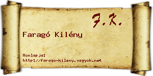 Faragó Kilény névjegykártya